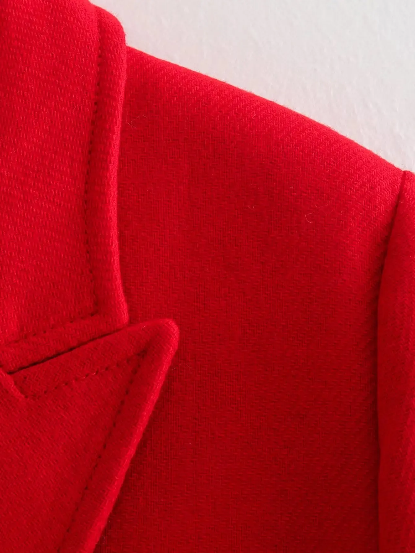 Winter Thick Windbreaker Red Long Blended Button Woolen Loose Retro Coat