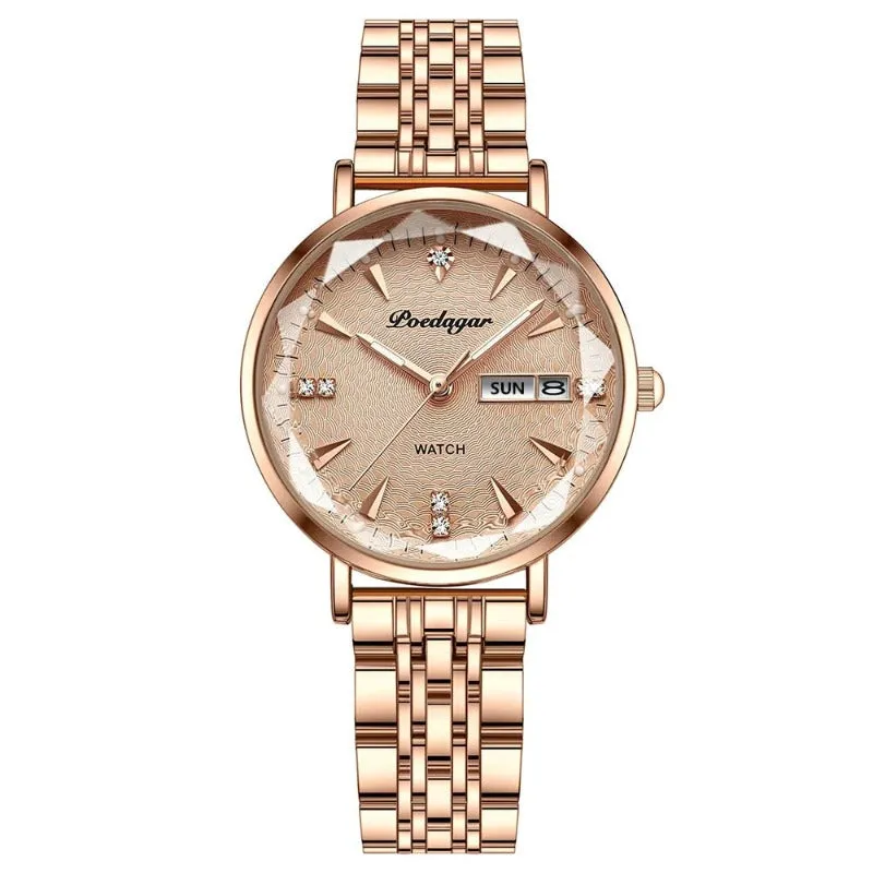 Women Luxury Wristwatch Watch Rose Gold Ladies Party Jewelry