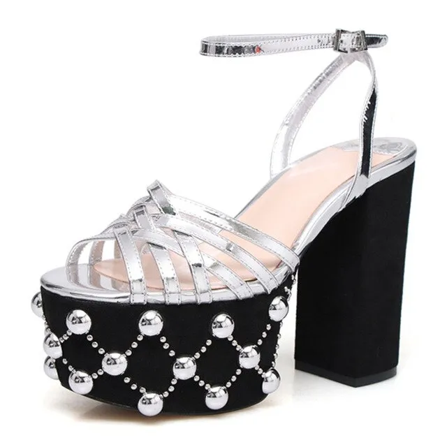 Women Sandals Thin Strap Buckle Super High Heels Party Night Club Shoes