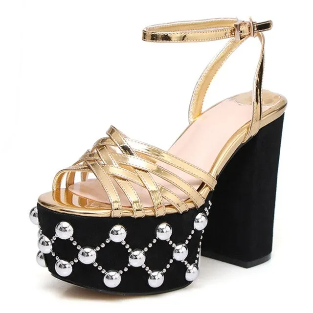 Women Sandals Thin Strap Buckle Super High Heels Party Night Club Shoes