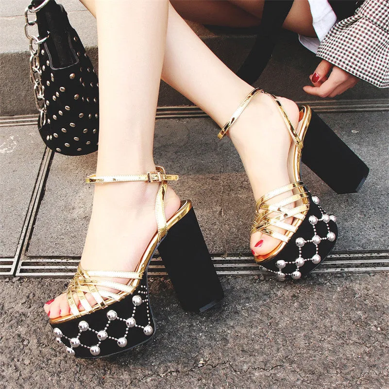 Women Sandals Thin Strap Buckle Super High Heels Party Night Club Shoes