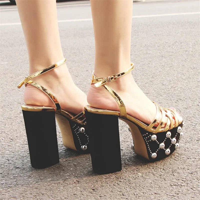 Women Sandals Thin Strap Buckle Super High Heels Party Night Club Shoes