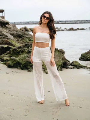 WOMEN'S ELASTIC WAIST WIDE LEG PANTS