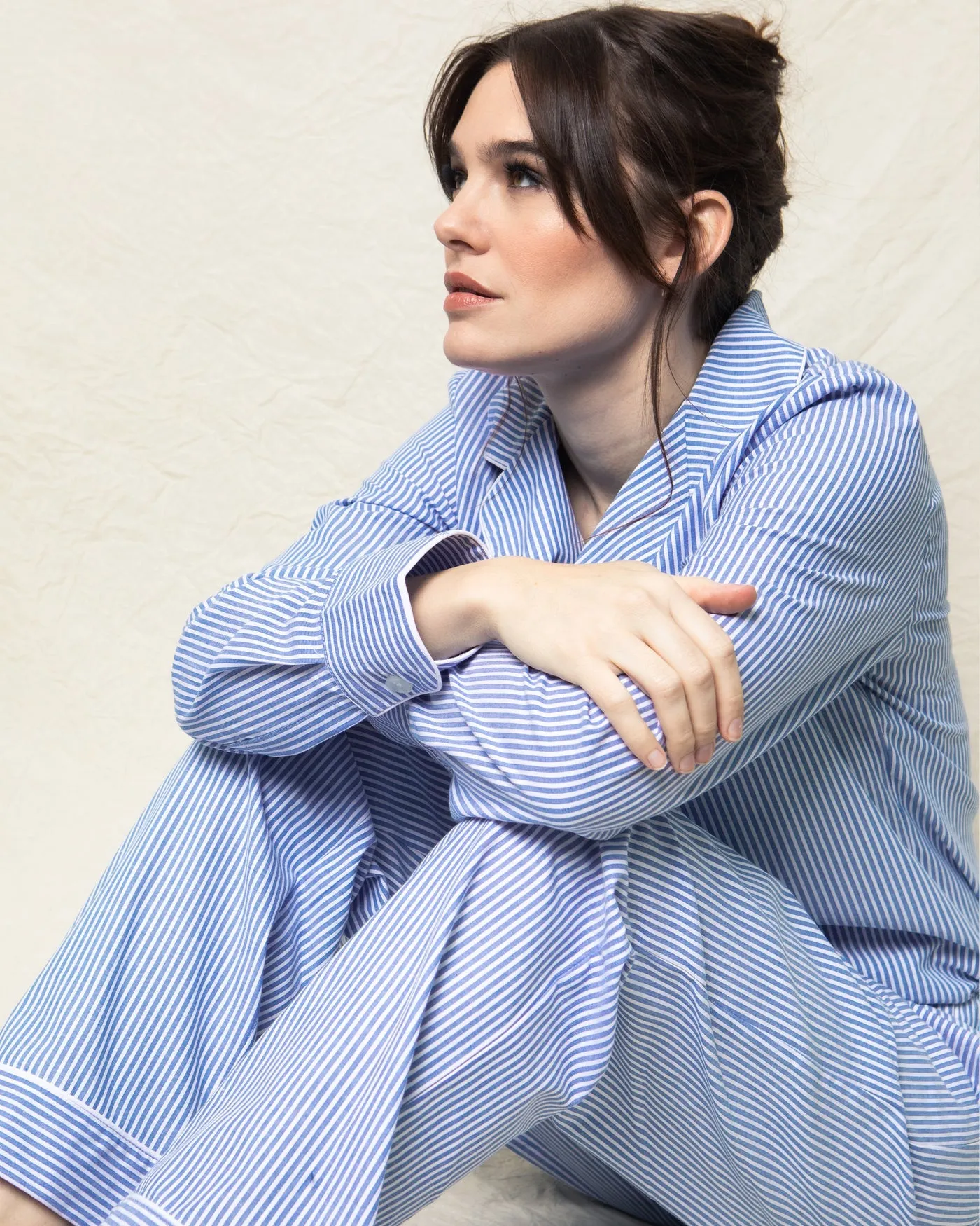 Women's French Blue Seersucker Twill Pajama Set