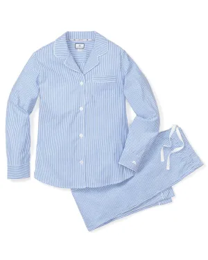 Women's French Blue Seersucker Twill Pajama Set