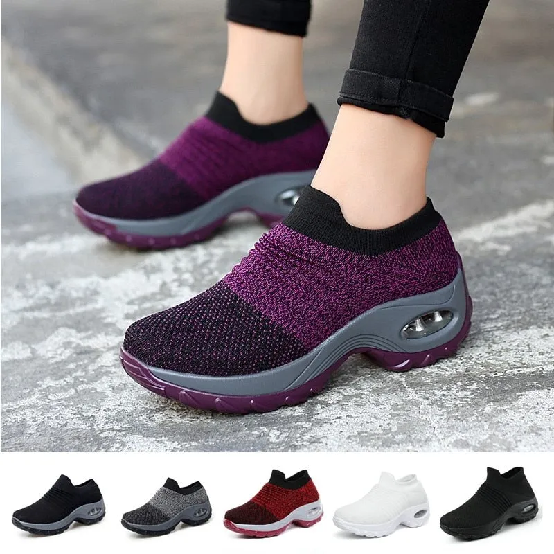 Women's Walking Shoes Slip on Sneaker Socks Lightweight Shoes