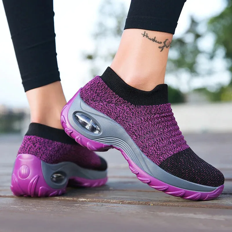 Women's Walking Shoes Slip on Sneaker Socks Lightweight Shoes