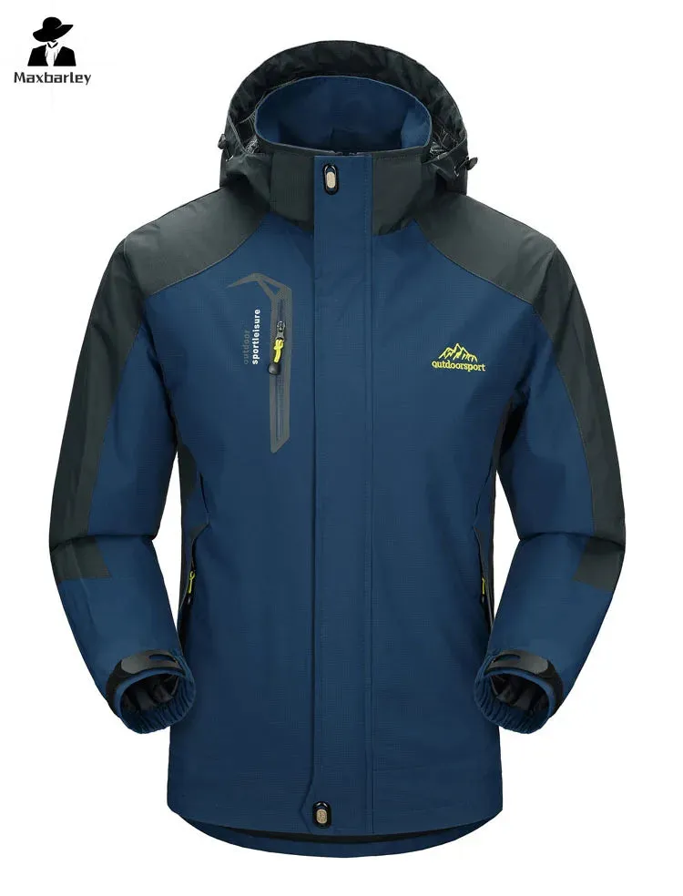 Work Camping Hiking Jacket Men 2024 Autumn Outdoor Sports Coats Climbing Trekking Windbreaker Travel Waterproof Jackets Black