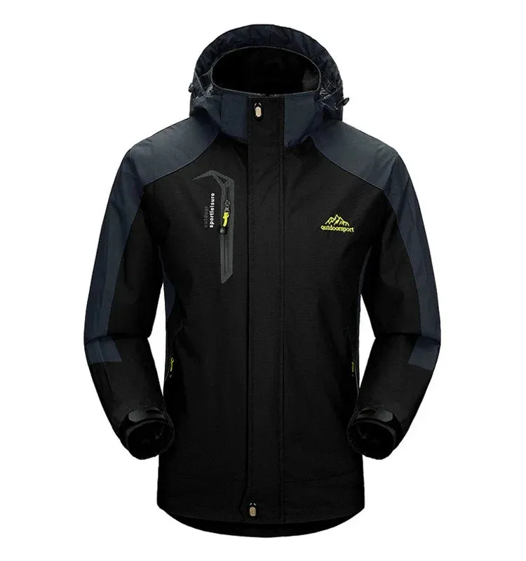 Work Camping Hiking Jacket Men 2024 Autumn Outdoor Sports Coats Climbing Trekking Windbreaker Travel Waterproof Jackets Black