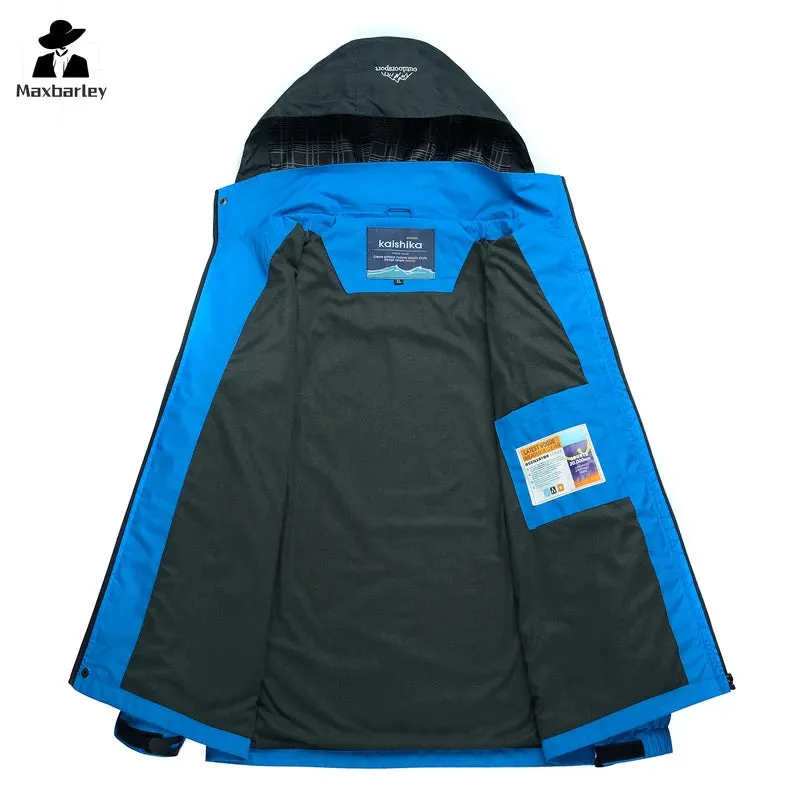 Work Camping Hiking Jacket Men 2024 Autumn Outdoor Sports Coats Climbing Trekking Windbreaker Travel Waterproof Jackets Black