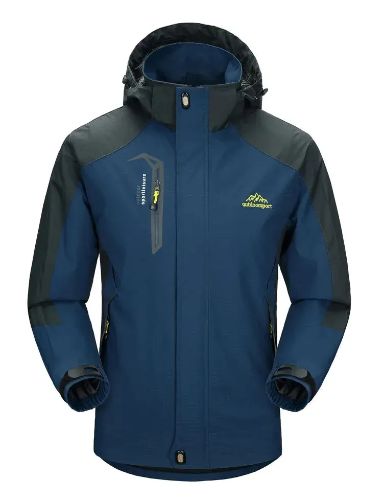 Work Camping Hiking Jacket Men 2024 Autumn Outdoor Sports Coats Climbing Trekking Windbreaker Travel Waterproof Jackets Black