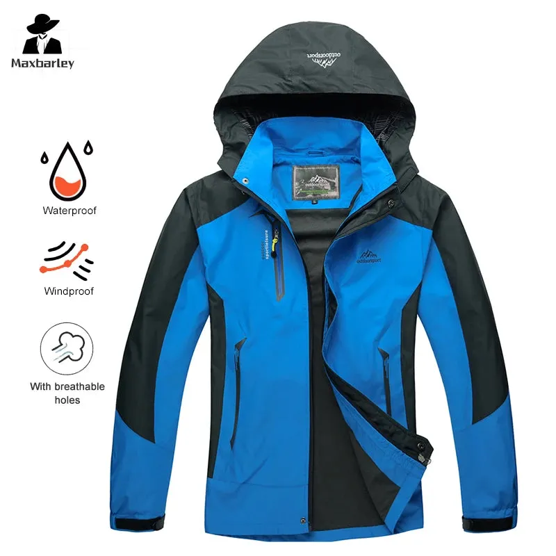 Work Camping Hiking Jacket Men 2024 Autumn Outdoor Sports Coats Climbing Trekking Windbreaker Travel Waterproof Jackets Black