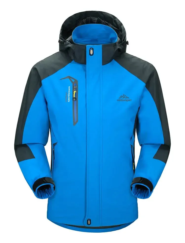 Work Camping Hiking Jacket Men 2024 Autumn Outdoor Sports Coats Climbing Trekking Windbreaker Travel Waterproof Jackets Black