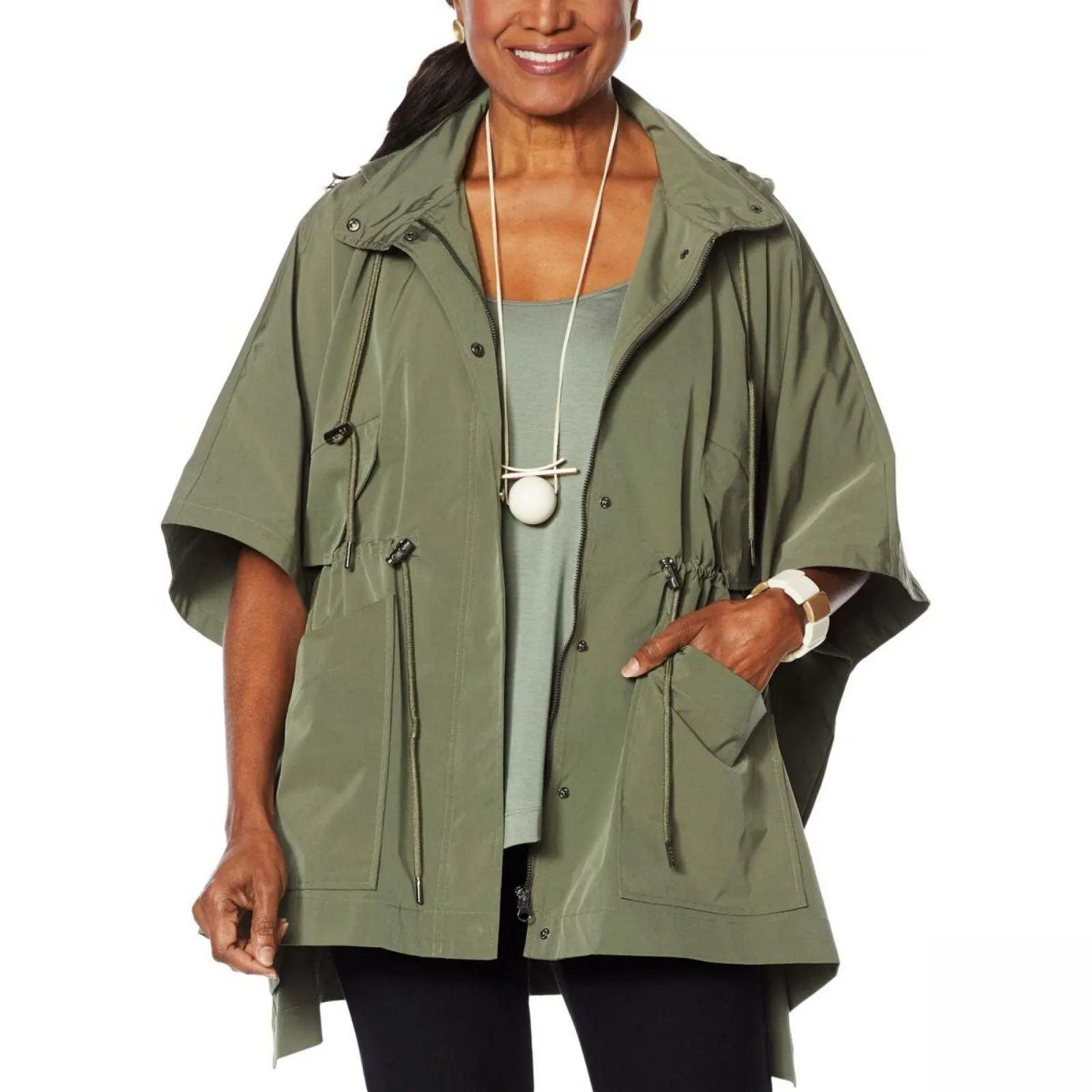 WynneLayers Women's Spring Poncho Jacket With Hood