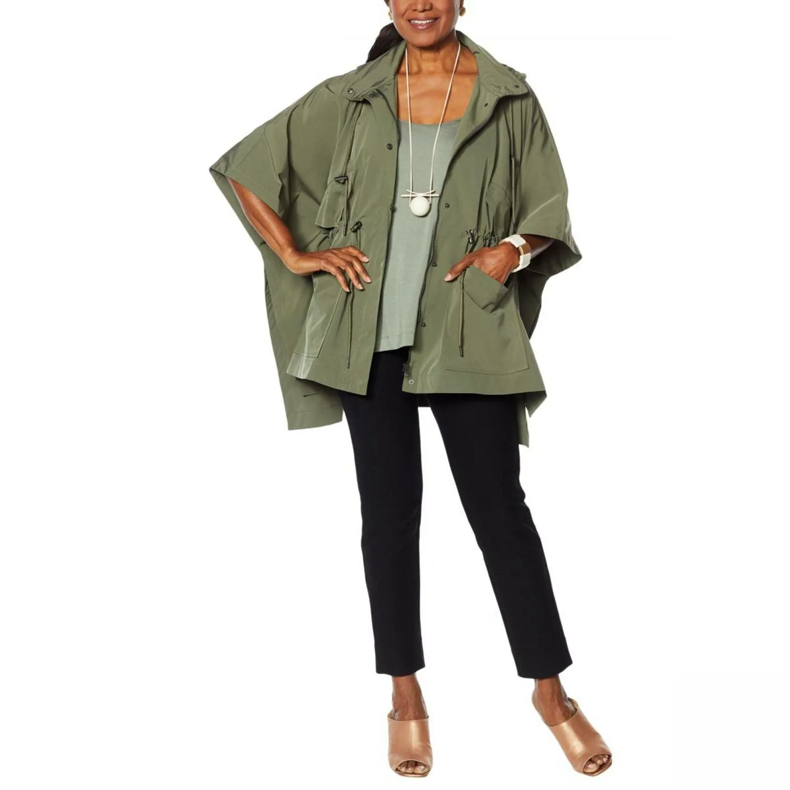 WynneLayers Women's Spring Poncho Jacket With Hood